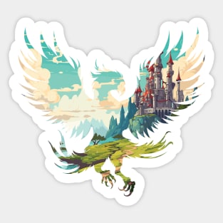 Griffin Silhouette - Fantasy Castle Design Sticker